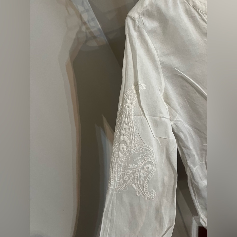 Massimo Dutti Cream Embroidered Tunic - Picture 3 of 5